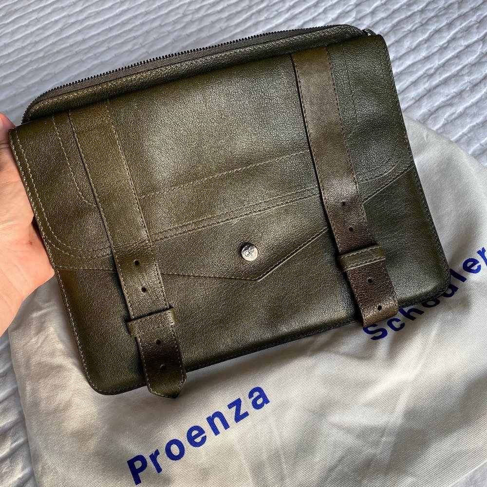 Proenza Schouler PS1 leather iPad case clutch